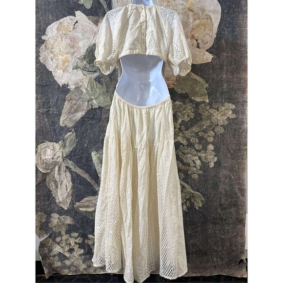 New Anthropologie Verb By Pallavi singhee Agneza Lace Maxi Dress sz 4 - Picture 6 of 9
